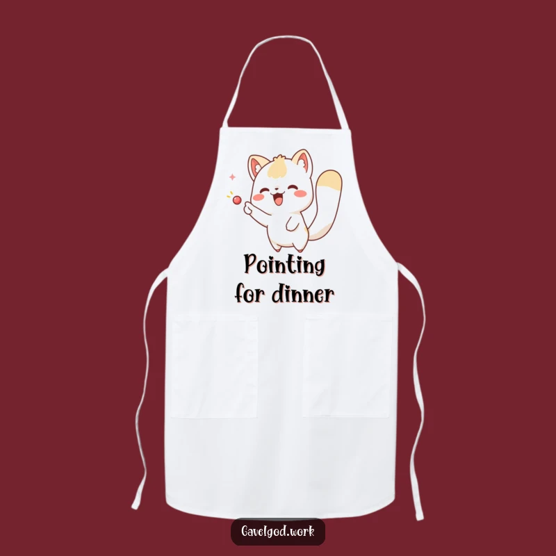 Funny Kawaii Animal Pointing Apron: Cook Up Some Fun with Whimsical Art