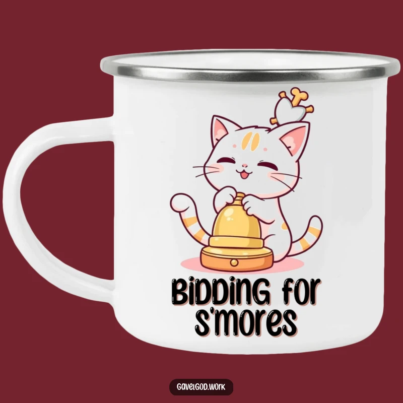 Funny Kawaii Cat Camping Mug: Playful Pounces on the Trail
