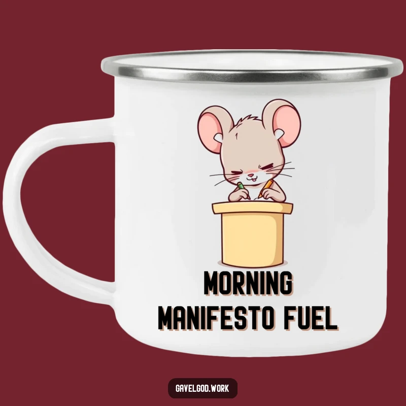 Funny Kawaii Mouse Camping Mug: Outdoor Adventures Meet Hilarious Design