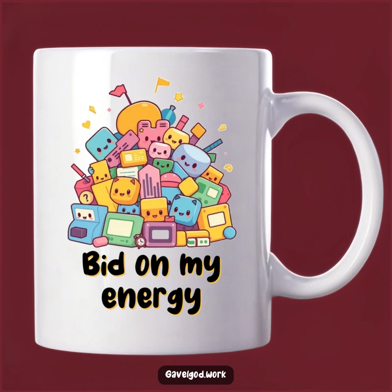 Funny Kawaii Auction Shapes Mug: A Hilarious Abstract Pile Perfect for Collectors