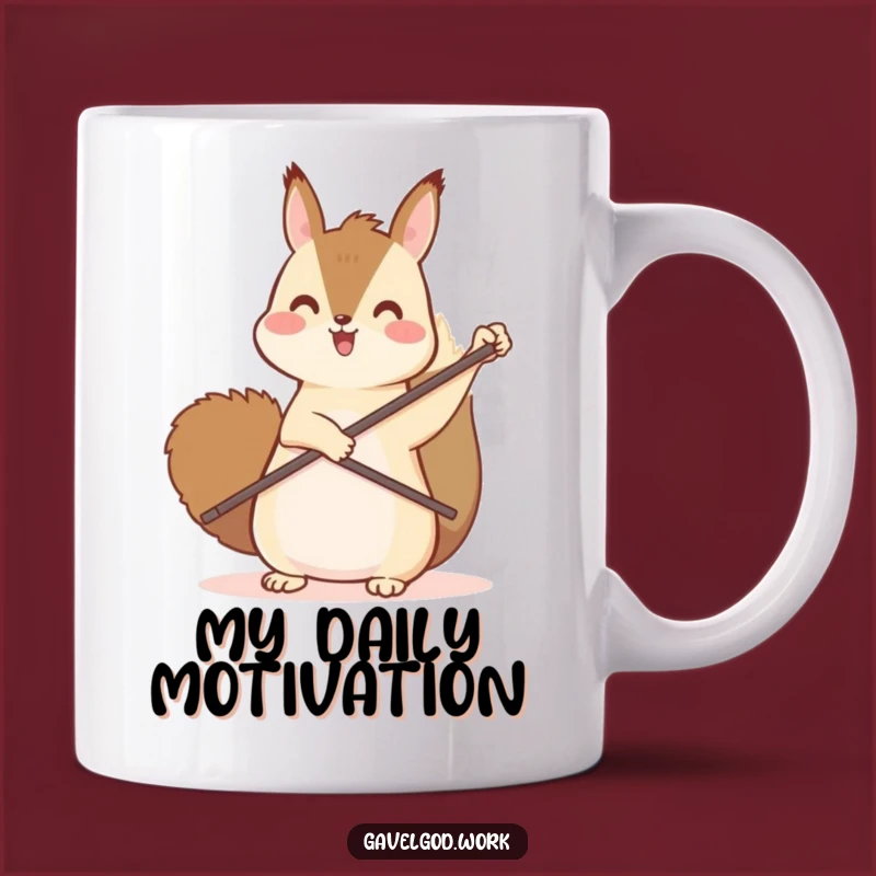 Funny Kawaii Squirrel Mug: Enthusiastic Paddle Pointing Up, Perfect Gift Idea