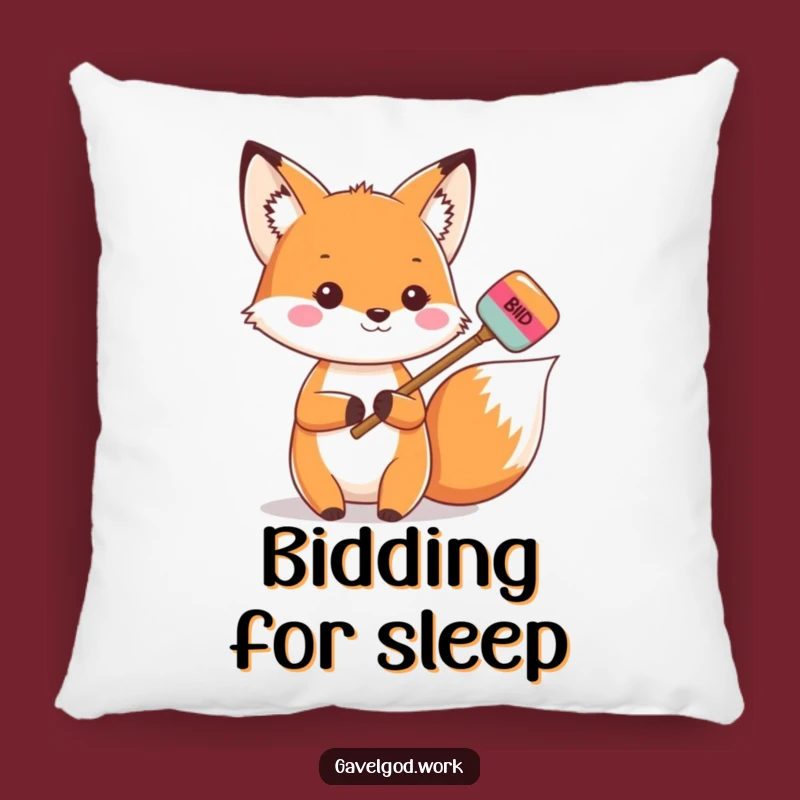 Funny Kawaii Fox Auction Pillow: Cozy Comfort for the Savvy!