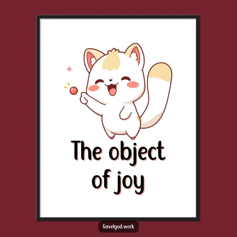 Funny Kawaii Animal Pointing Digital Art Print: Bring Whimsy to Your Walls Instantly