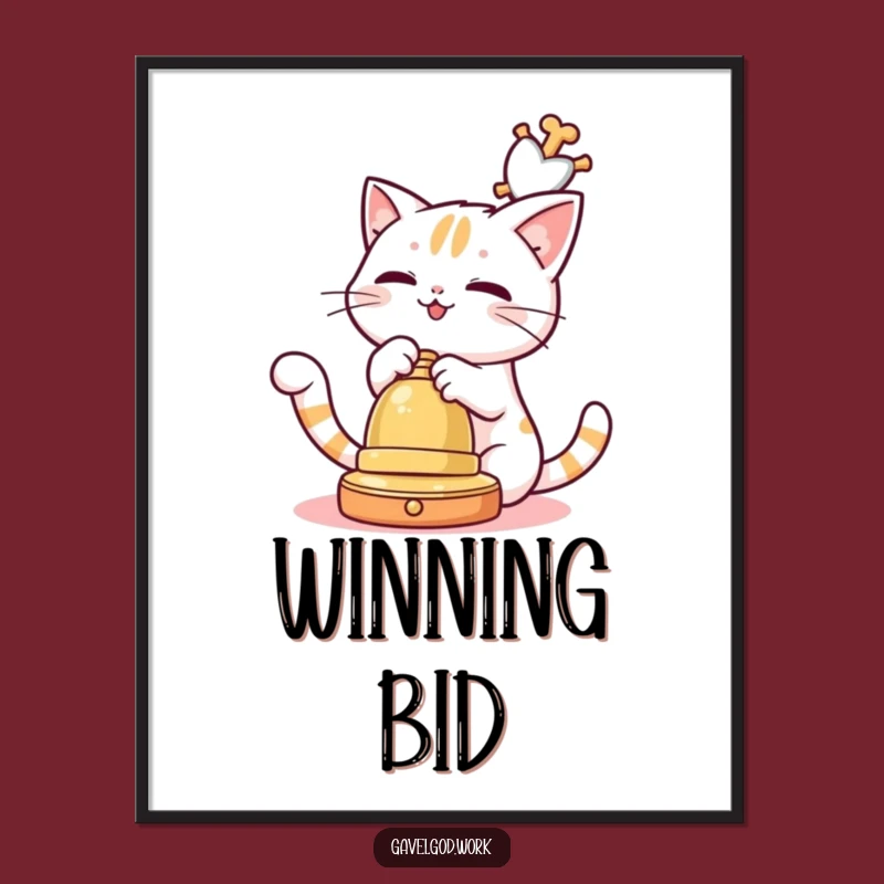 Funny Kawaii Cat Digital Print: Playful Art for Your Walls