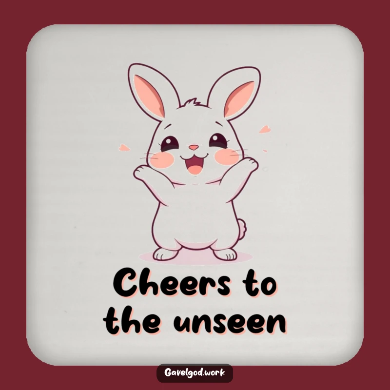 Funny Kawaii Rabbit Coaster: Protect Surfaces with Excited Wiggles