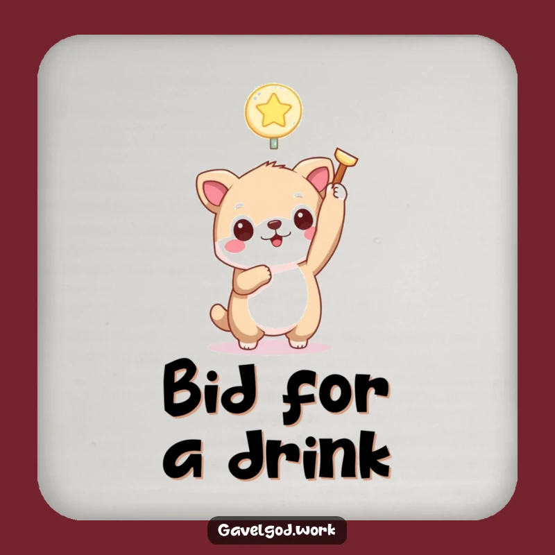 Funny Kawaii Animal Bidding Paddle Coasters: Protect Surfaces with Auction Charm