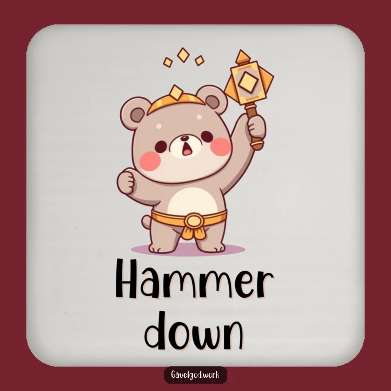 Funny Kawaii Bear Coaster: Triumphant Protection for Drinks