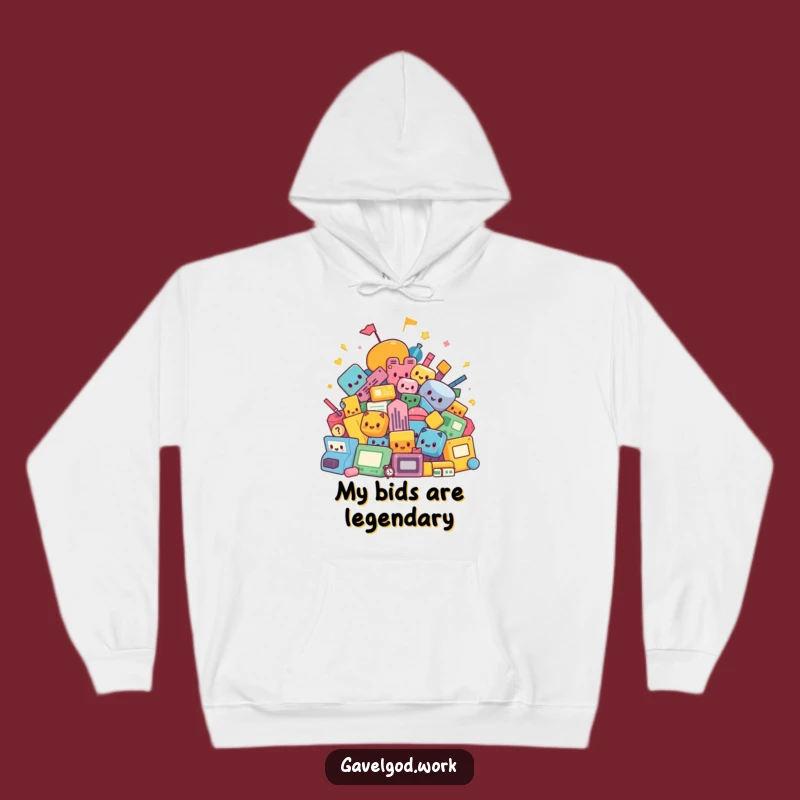 Cozy Funny Kawaii Auction Shapes Hoodie: Stay Warm and Humorous During Bids