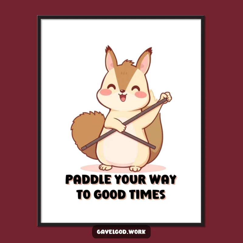 Free Printable Kawaii Squirrel Art: Upward Pointing Joy, Funny Downloadable Decor!