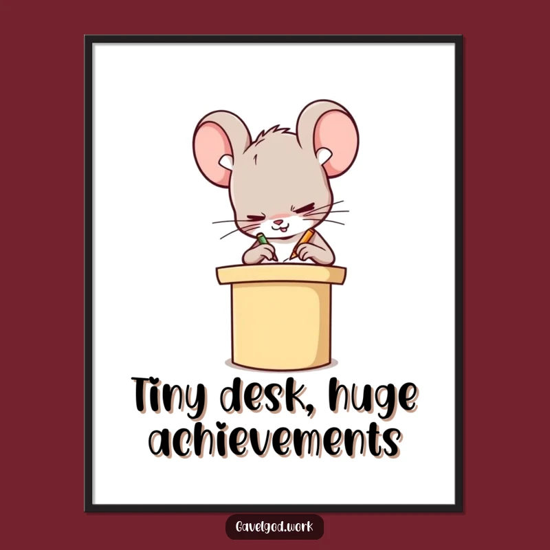 Funny Free Printable Wall Art: Kawaii Mouse Scribbling - Quirky DIY Decor Download