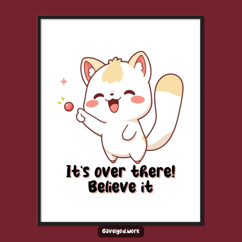 Funny Free Printable Wall Art: Kawaii Animal Points to Awesome Vibes!