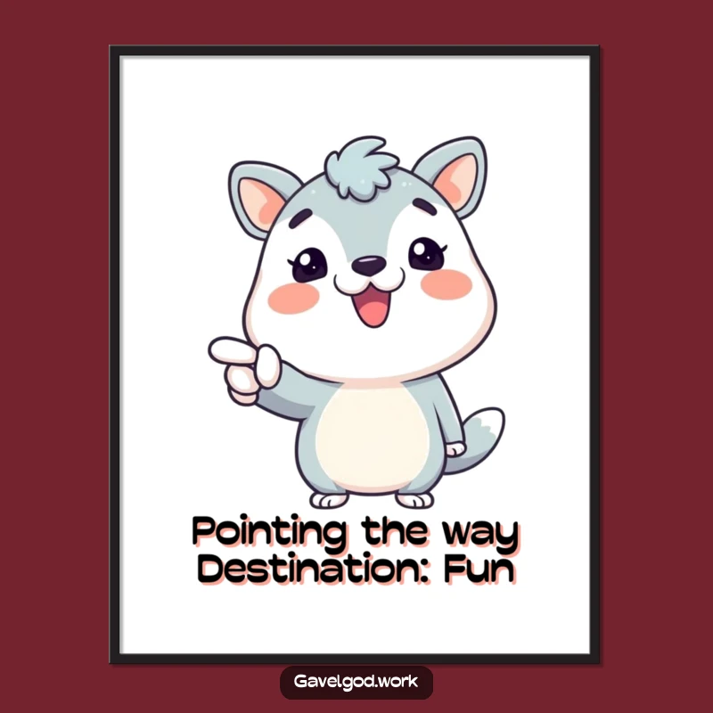 Funny Free Printable Wall Art: Enthusiastic Animal Pointing for Cheerful Downloadable Decor