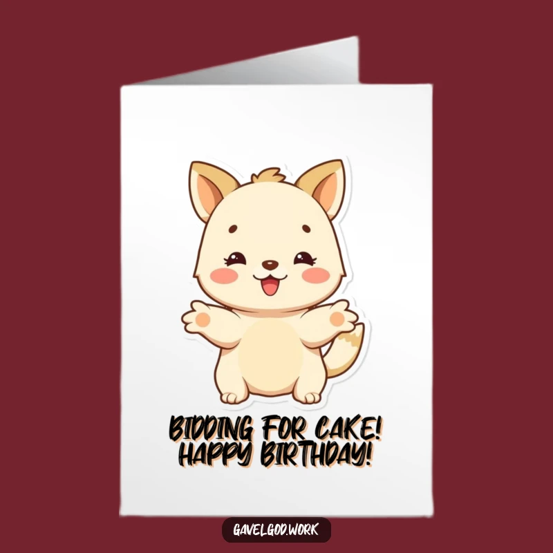 Free Printable Birthday Card: Animal Offering Bid for Funny Downloadable Birthday Fun