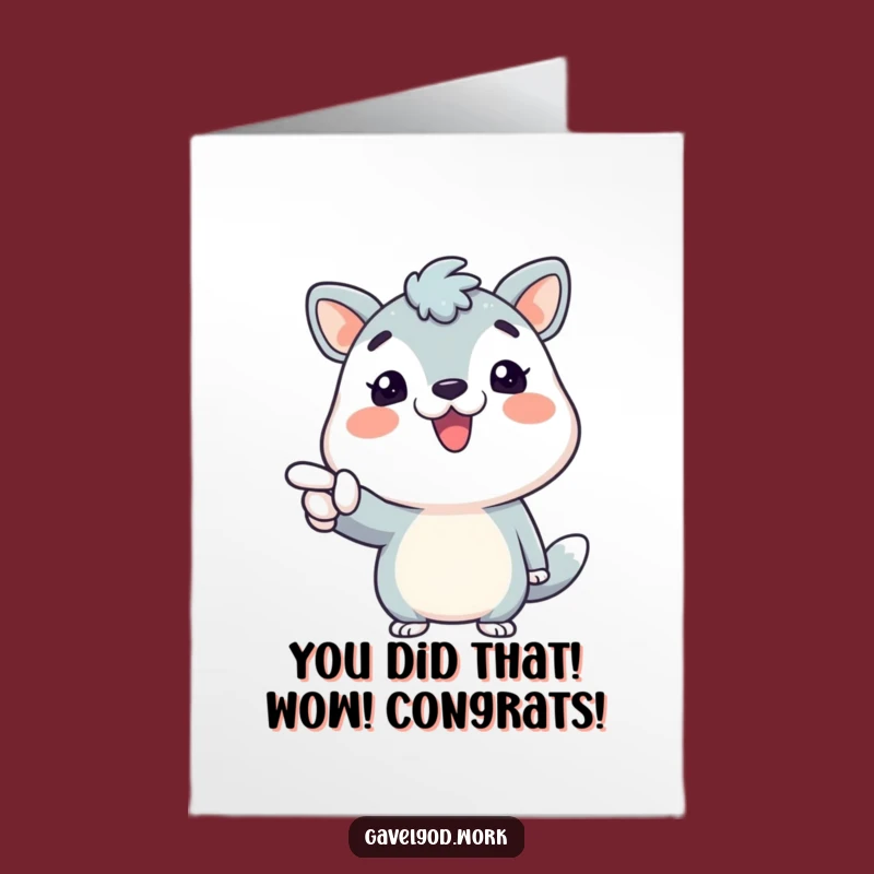 Free Printable Congrats Card: Enthusiastic Animal for a Funny Downloadable Celebration