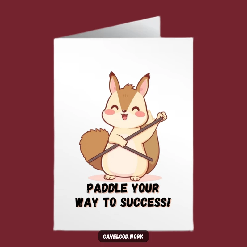 Free Printable Kawaii Squirrel Congrats Card: Pointing to Success, DIY Downloadable!