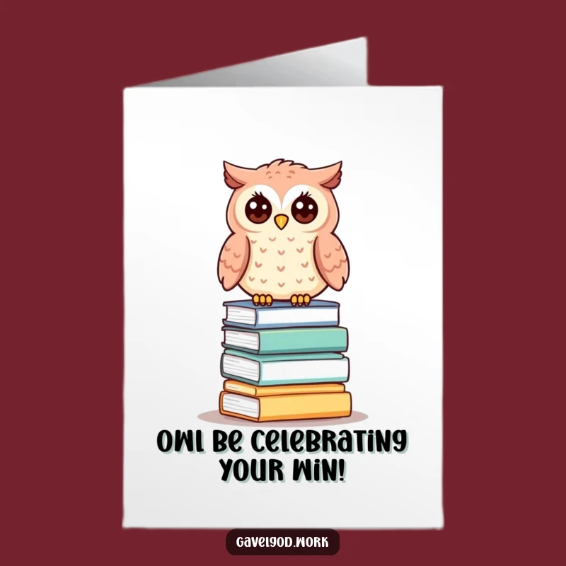 Free Printable Kawaii Owl Congrats Card: Winning Bid, DIY Download!