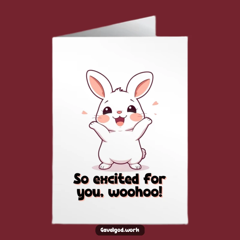 Free Printable Kawaii Rabbit Congrats Card: Wiggle to Victory, DIY!