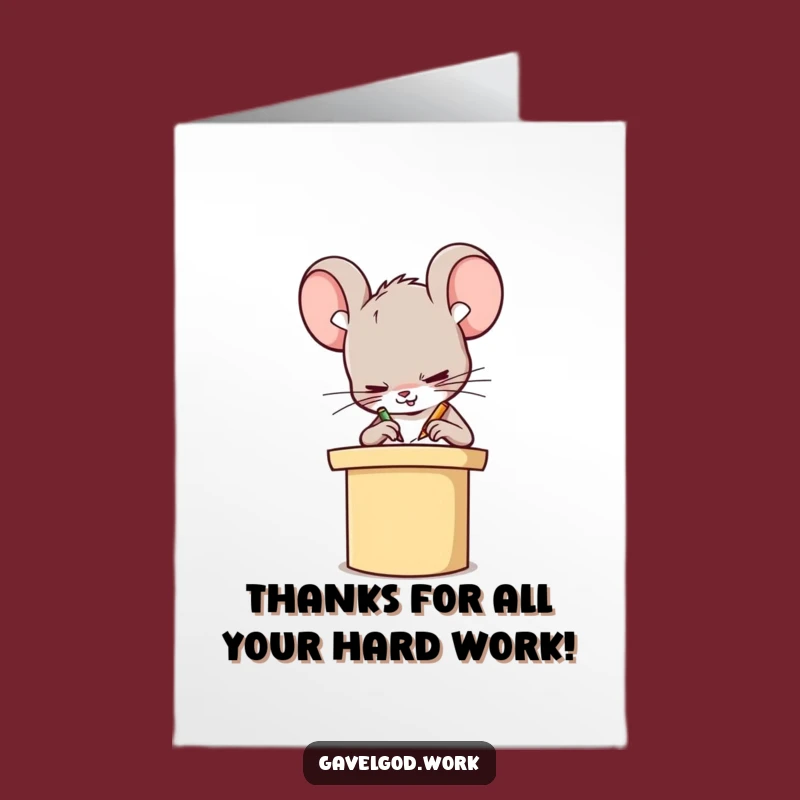Free Printable Thank You Card: Funny Kawaii Mouse Scribbling - Grateful DIY Gift