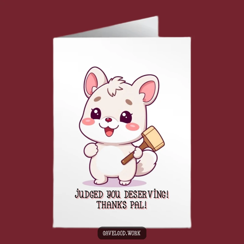 Free Printable Thank You Card: Cute Animal Judge for a Funny Downloadable Gift