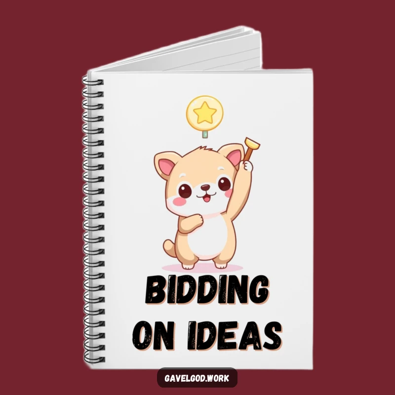 Funny Kawaii Animal Bidding Paddle Notebook: Jot Down Your Winning Bids