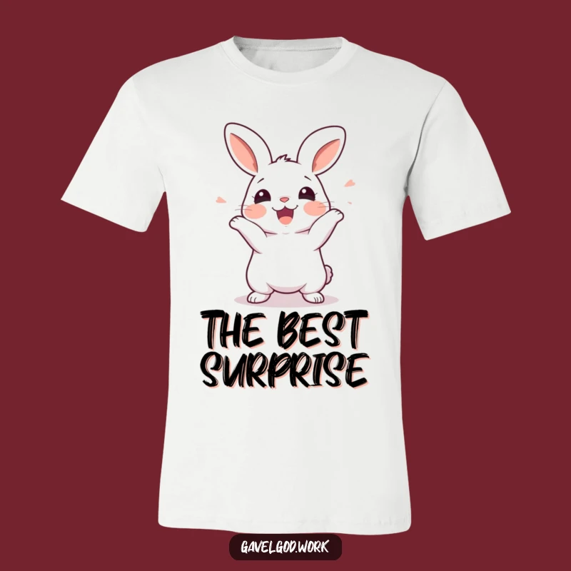 Funny Kawaii Rabbit T-Shirt: Excited Wiggles for Mystery Fun, Hilarious Gift