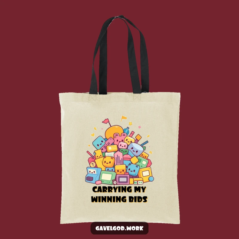 Funny Kawaii Auction Shapes Tote Bag: Carry Your Treasures with Humorous Flair